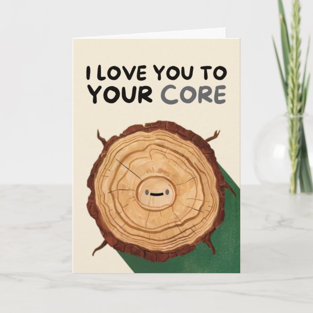 Cartão Happy Anniversary Cute Funny Simple Tree Card (Frente)