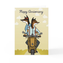 Happy Anniversary - Foxes in Love - Fox Card