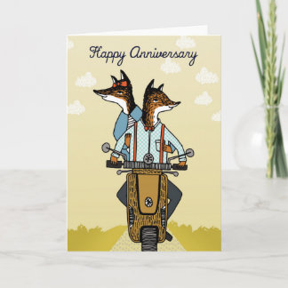 Cartão Happy Anniversary - Foxes in Love - Fox Card