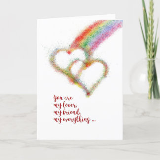 Cartão Happy Anniversary, Husband, Gay, Rainbow, Hearts