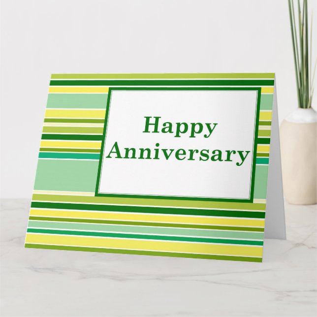 Cartão happy anniversary : spring striped (Frente)