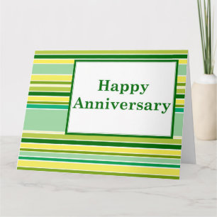 Cartão happy anniversary : spring striped