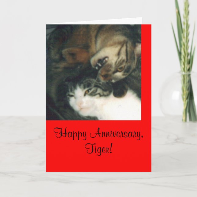 Cartão Happy Anniversary, Tiger! (Frente)