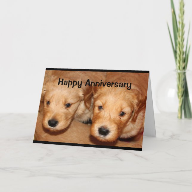 Cartão Happy Anniversary To A Dog-Gone Cute Couple (Frente)