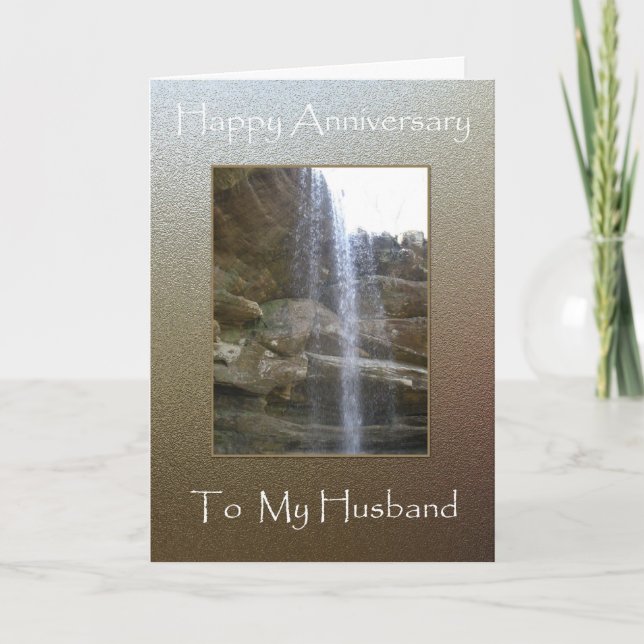 Cartão Happy Anniversary To My Husband - Waterfall (Frente)