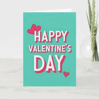 Cartão Happy Aqua Valentines 3D Hearts Card