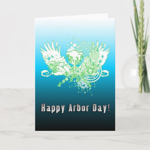 Cartão Happy Arbor Day hi-fi tree