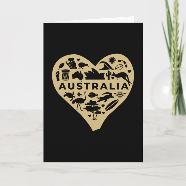 Cartão Happy Australia Day Love Heart (Frente)