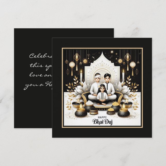 Cartão Happy Bhai Duj (Frente/Verso)