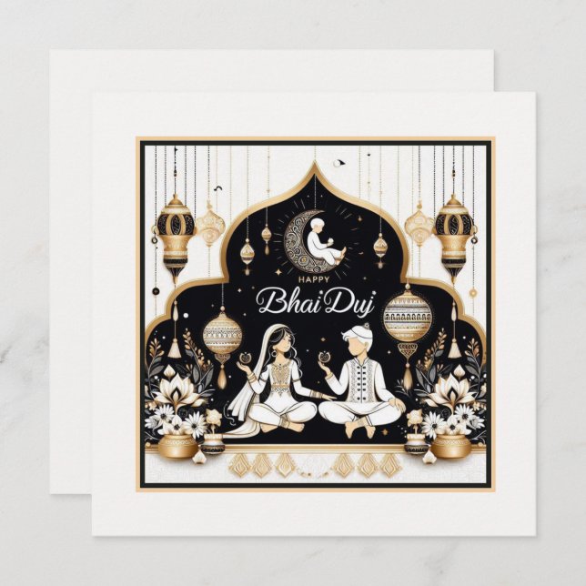 Cartão Happy Bhai Duj (Frente/Verso)