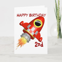 Cartão Happy Birthday 2nd Rocket Ship Theme