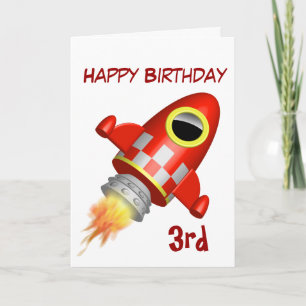 Cartão Happy Birthday 3rd Rocket Theme