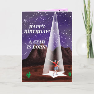 Cartão HAPPY BIRTHDAY! A star is born!...