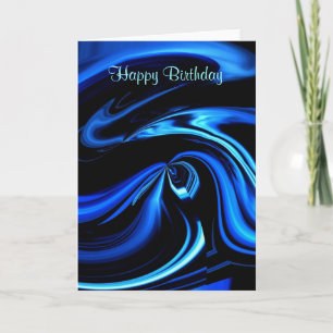 Cartão Happy Birthday Abstract Blue Whale Card