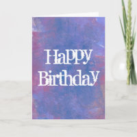 Happy Birthday Abstract in Blue, Purple and Red