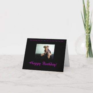 Cartão Happy Birthday Airedale Terrier