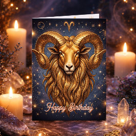 Cartão Happy Birthday Aries | Horoscope Astrlogy
