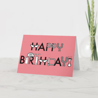 Cartão Happy Birthday Bike Style Pink Color Customizable