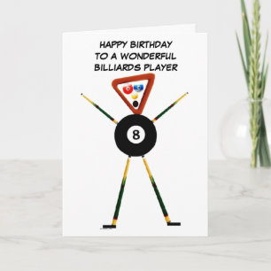 Cartão Happy Birthday Billiards Player