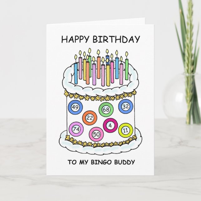 Cartão Happy Birthday Bingo Buddy (Frente)