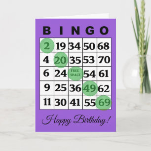Cartão Happy Birthday BINGO Card
