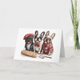 Cartão Happy Birthday Bonjour French Bulldogs