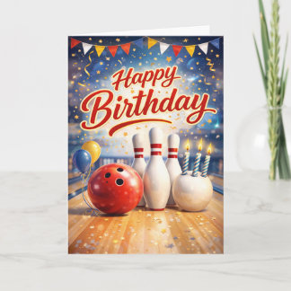 Cartão Happy Birthday - bowler
