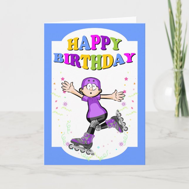 Cartão Happy birthday, brave skater (Frente)