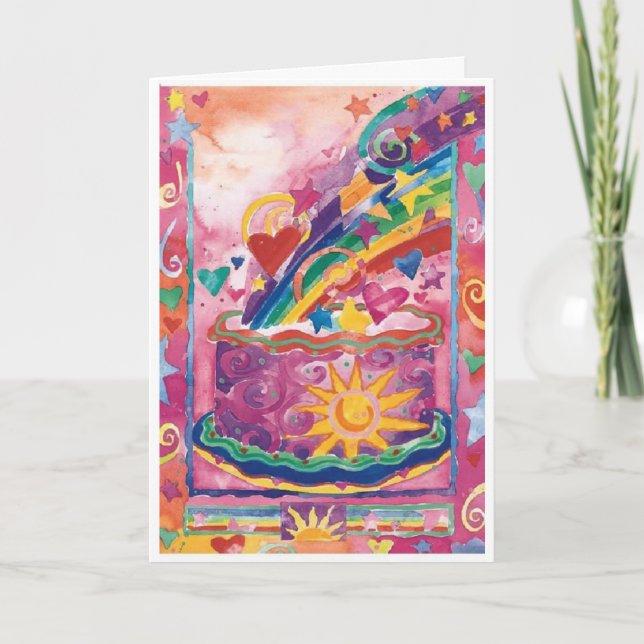 Cartão Happy Birthday Cake Card (Frente)