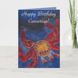 Cartão "Happy Birthday Cancerian" Original Art Design