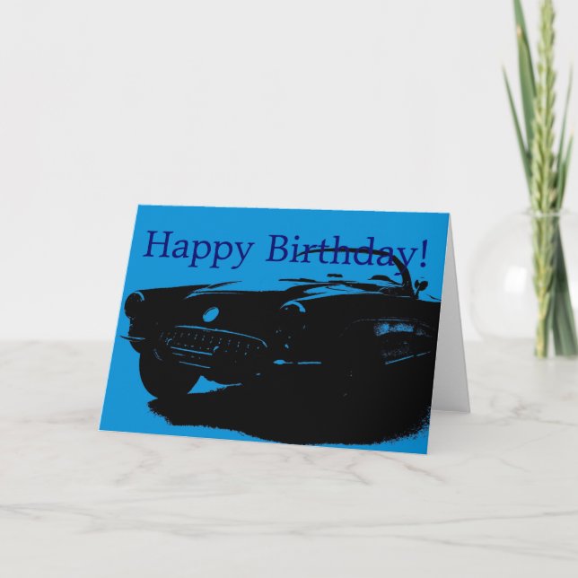 Cartão Happy Birthday Car Greeting Card (Frente)