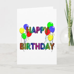 Cartão Happy Birthday Card Ballons D1