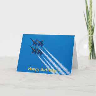 Cartão Happy Birthday card Blue Angels Diamond