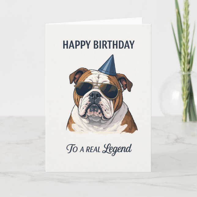 Cartão happy birthday card english bulldog (Frente)