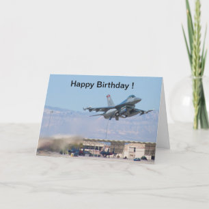 Cartão Happy Birthday card F-16 Taking Off