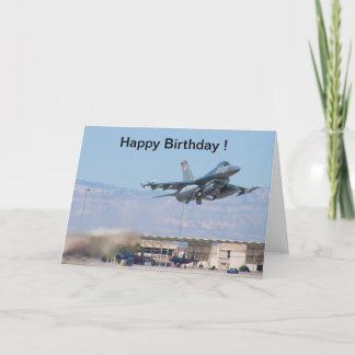 Cartão Happy Birthday card F-16 Taking Off