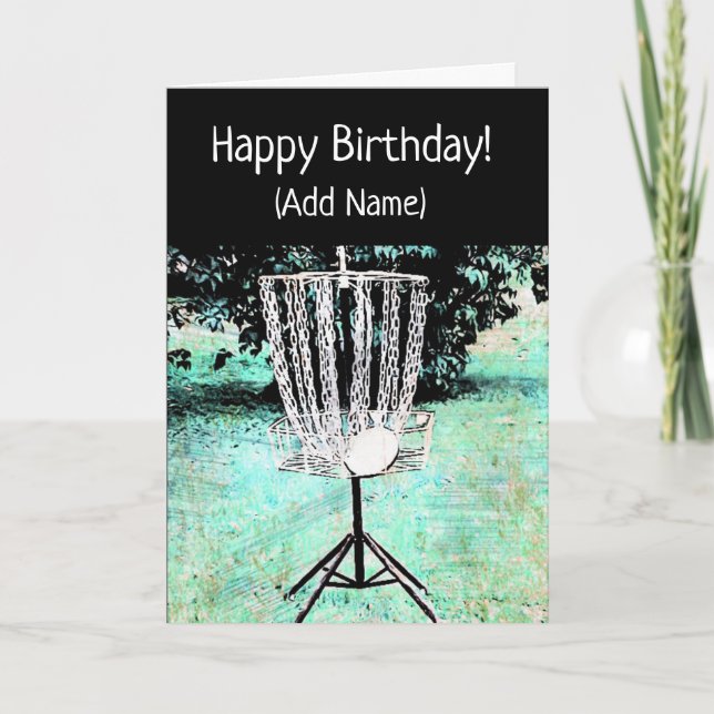 Cartão Happy Birthday Card for a Disc Golfer (Frente)