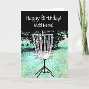 Cartão Happy Birthday Card for a Disc Golfer