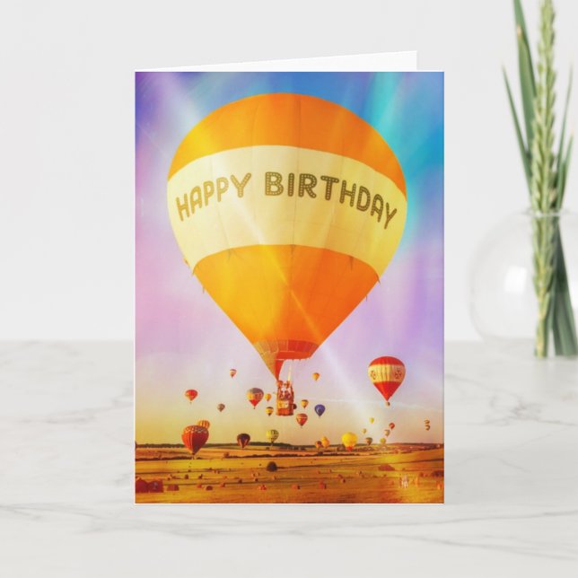 Cartão Happy Birthday Card: Hot-air Balloons (Frente)