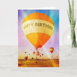 Cartão Happy Birthday Card: Hot-air Balloons