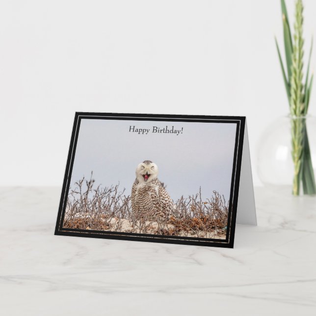 Cartão Happy Birthday Card Snowy Owl (Frente)
