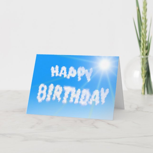 Cartão Happy Birthday Card: Sun and blue, blue Sky (Frente)