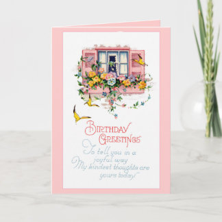 Cartão Happy Birthday Card - Vintage
