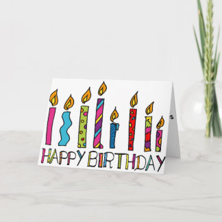Cartão Happy Birthday Card With Colorful Candles