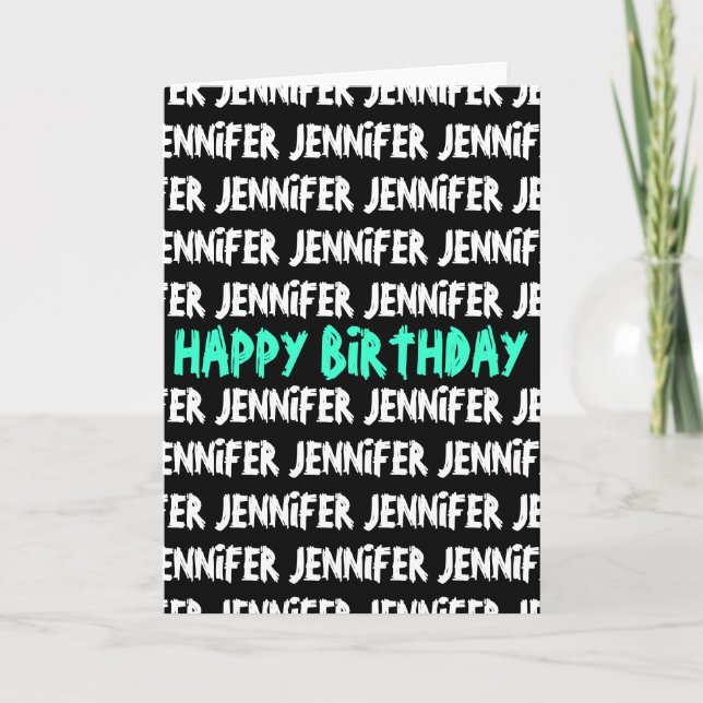 Cartão Happy Birthday card with personalized name (Frente)