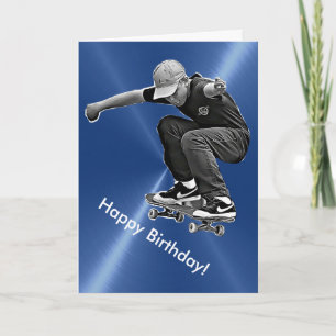 Cartão Happy Birthday Card with Skateboard Graphics