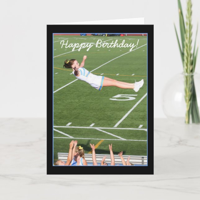 Cartão Happy Birthday Cheerleader greeting card (Frente)