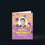 Cartão  Happy Birthday Child Kid Balloons Fun Personalize<br><div class="desc">Happy Birthday Child Kid Balloons Fun Personalize Card for that special person in your life. Personalize it with their photo and information.

  Happy Birthday Child Kid Balloons Fun</div>