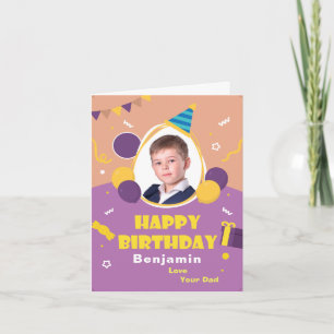 Cartão Happy Birthday Child Kid Balloons Fun Personalize