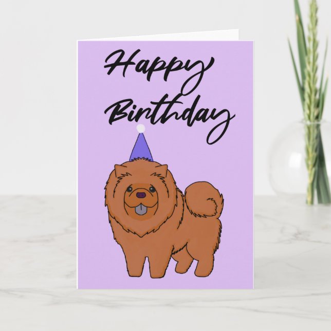 Cartão Happy Birthday Chow Chow (Frente)